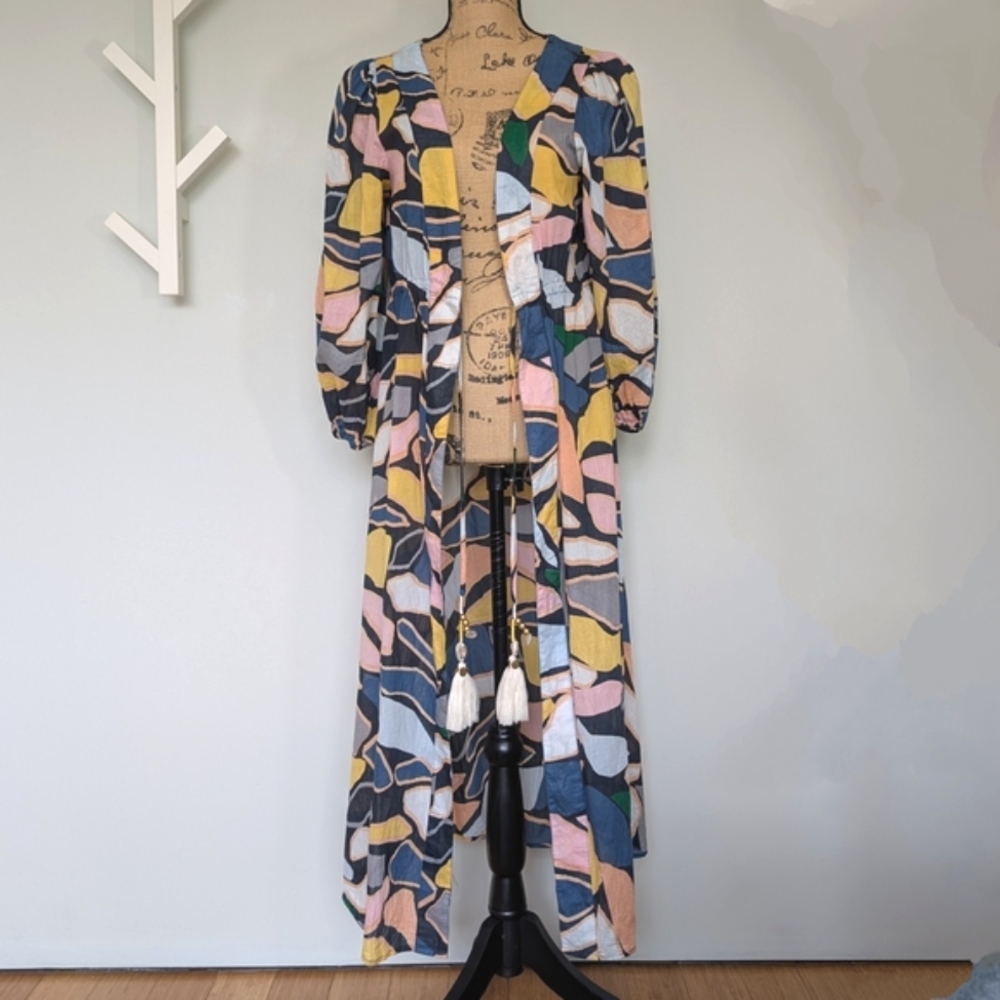 NWOT True Destinations Colorful Abstract Patterned Swim Coverup